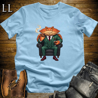 Cigar Lounge Crab T-Shirt Light Blue | Beach Cigar Gift