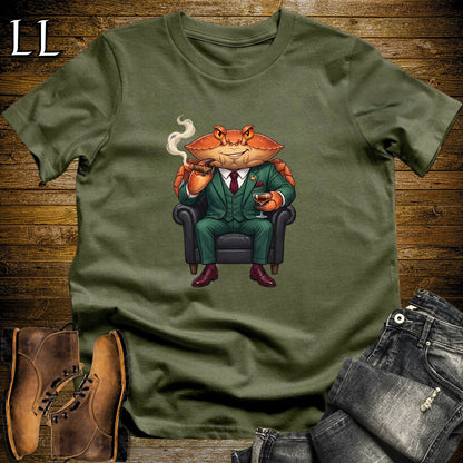 Cigar Lounge Crab T-Shirt Military Green | Beach Cigar Gift