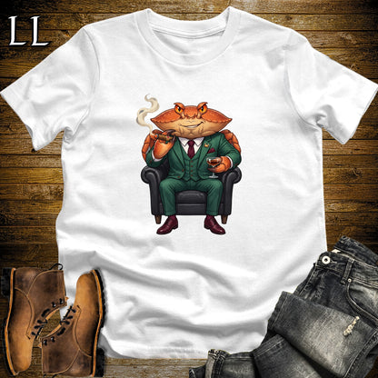 Cigar Lounge Crab T-Shirt White | Beach Cigar Gift