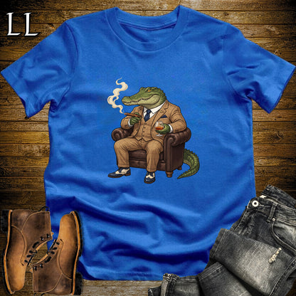 Cigar Lounge Crocodile T-Shirt Royal Blue | Reptile Cigar Gift