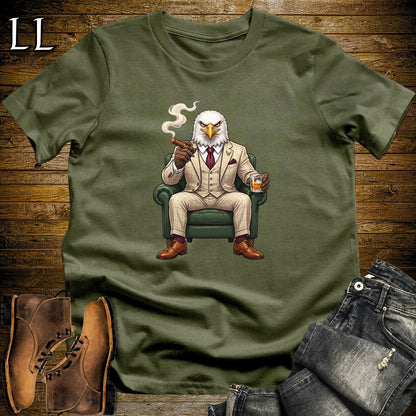 Cigar Lounge Eagle T-Shirt Military Green | Bird Lover Cigar Gift