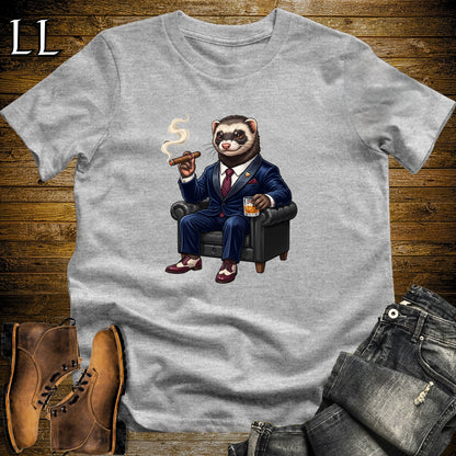 Cigar Lounge Ferret T-Shirt Sport Grey | Pet Lover Cigar Gift