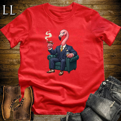 Cigar Lounge Flamingo T-Shirt Red | Bird Lover Cigar Gift