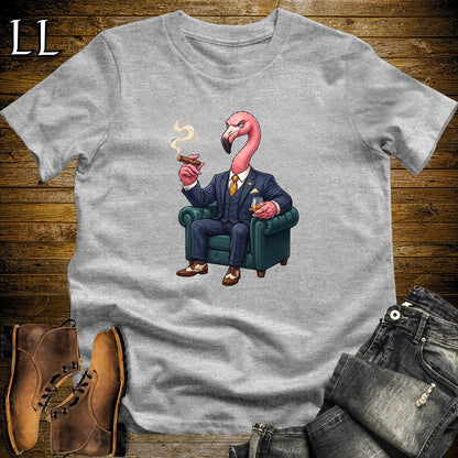 Cigar Lounge Flamingo T-Shirt Sport Grey | Bird Lover Cigar Gift