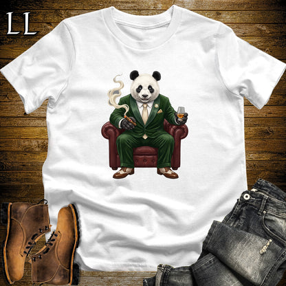 Cigar Lounge Giant Panda T-Shirt White | Animal Cigar Gift