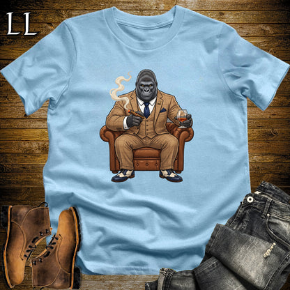 Cigar Lounge Gorilla T-Shirt Light Blue | Gorilla Cigar Gift