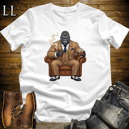 Cigar Lounge Gorilla T-Shirt White | Gorilla Cigar Gift