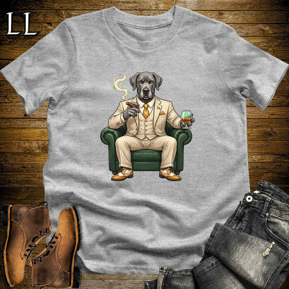 Cigar Lounge Great Dane T-Shirt Sport Grey | Dog Lover Cigar Gift