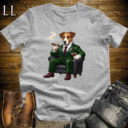 Cigar Lounge Jack Russell Terrier T-Shirt Sport Grey | Dog Cigar Gift