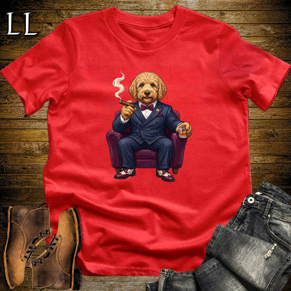 Cigar Lounge Labradoodle T-Shirt Red | Dog Lover Cigar Gift