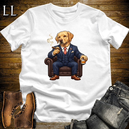 Cigar Lounge Labrador Retriever T-Shirt White | Dog Cigar Gift