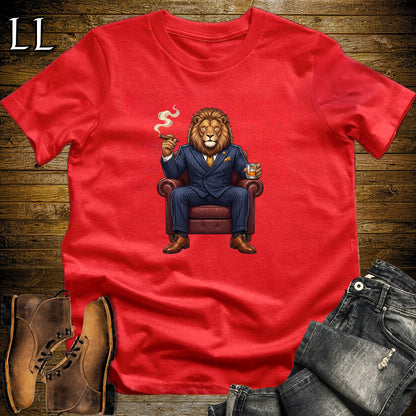 Cigar Lounge Lion T-Shirt Red | Big Cat Cigar Gift