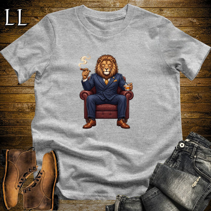 Cigar Lounge Lion T-Shirt Sport Grey | Big Cat Cigar Gift