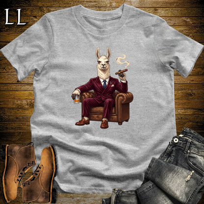 Cigar Lounge Llama T-Shirt Sport Grey | Farm Animal Cigar Gift