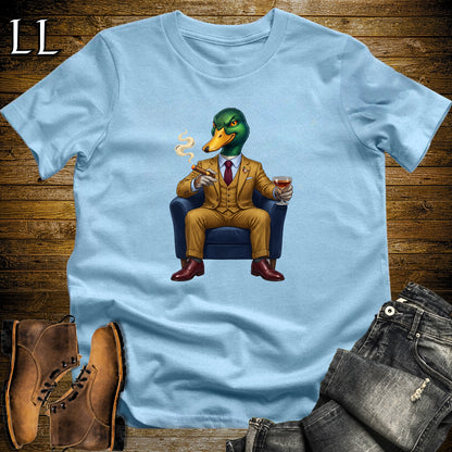 Cigar Lounge Mallard Duck T-Shirt Light Blue | Duck Hunter Gift