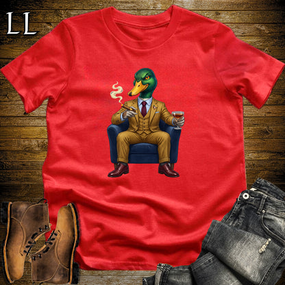 Cigar Lounge Mallard Duck T-Shirt Red | Duck Hunter Gift