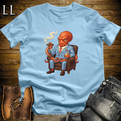 Cigar Lounge Octopus T-Shirt Light Blue | Beach Cigar Gift