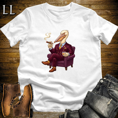 Cigar Lounge Pelican T-Shirt White | Bird Lover Cigar Gift