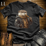 Cigar Otter Shirt Black | Funny Animal Cigar Graphic Tee