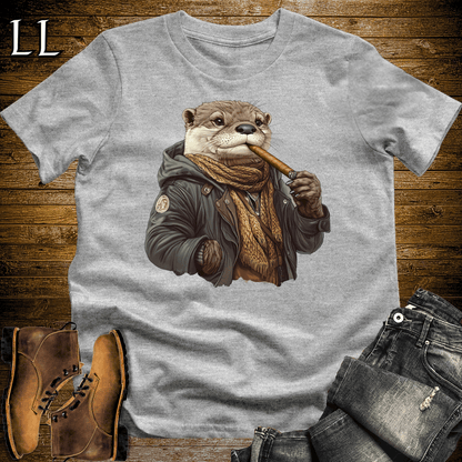 Cigar Otter Shirt Sport Grey | Funny Animal Cigar Graphic Tee