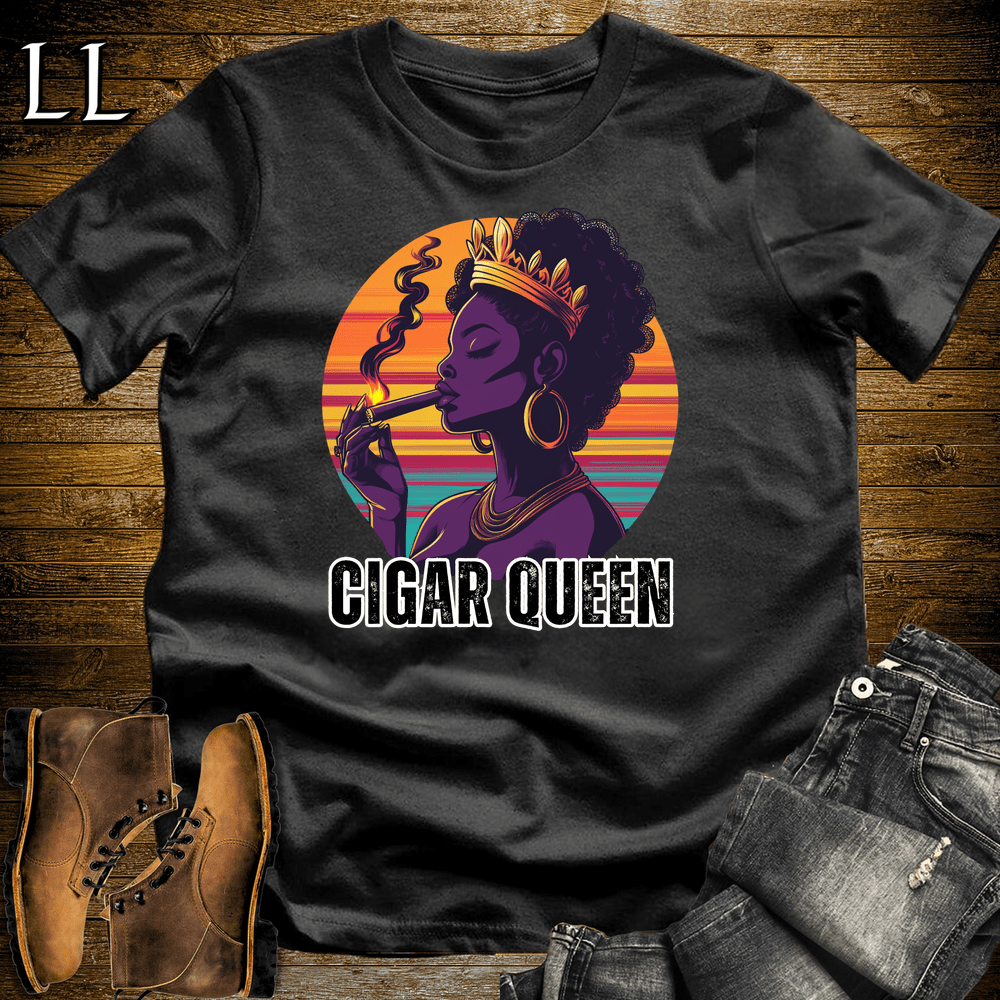 Cigar Queen Softstyle T-Shirt Black | Cigar Lover Gift For Her