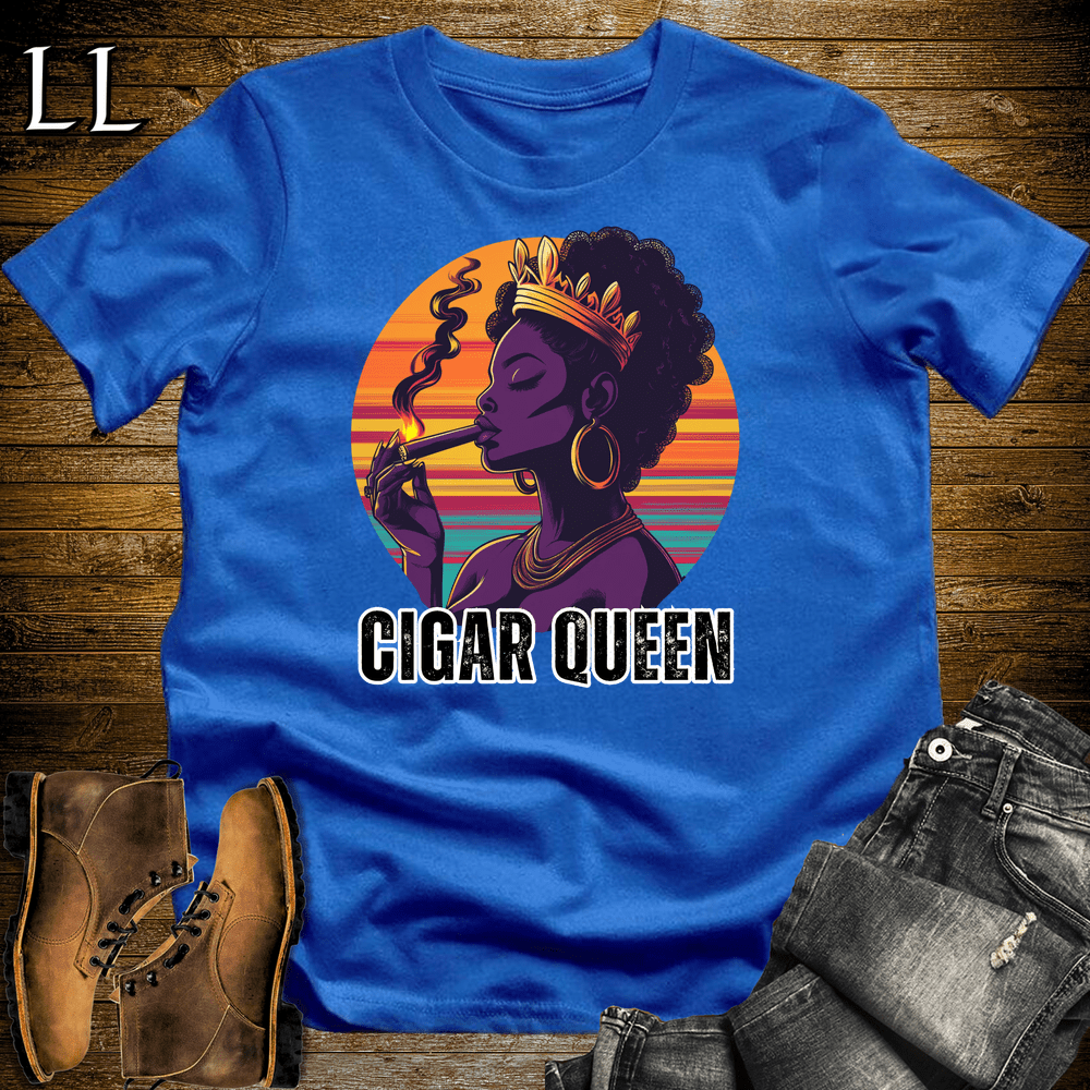 Cigar Queen Softstyle T-Shirt Royal Blue | Cigar Lover Gift For Her
