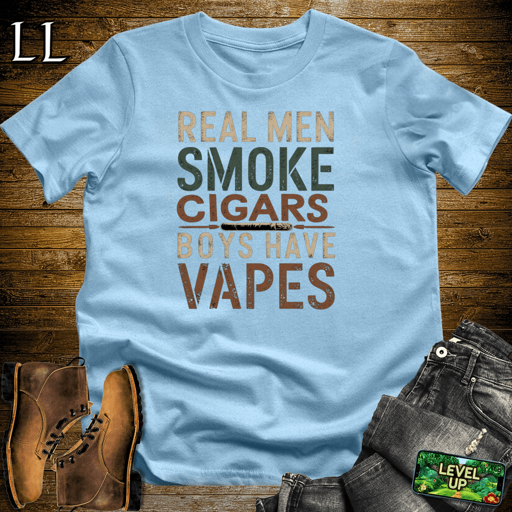 Cigar Real Men Smoke Cigars - Light Blue - LegacyLayers