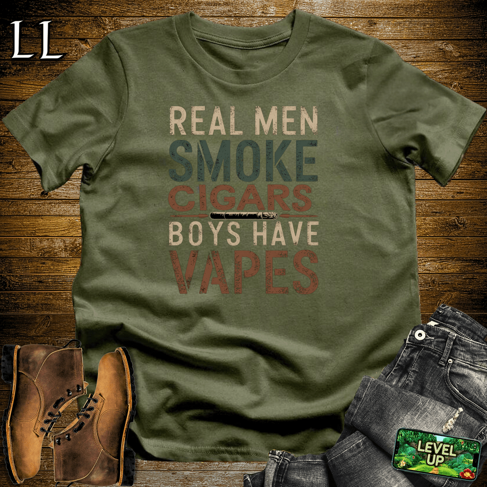 Cigar Real Men Smoke Cigars - Military Green - LegacyLayers