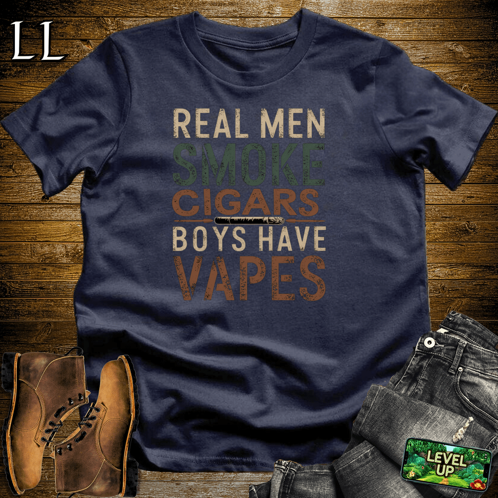 Cigar Real Men Smoke Cigars - Navy - LegacyLayers