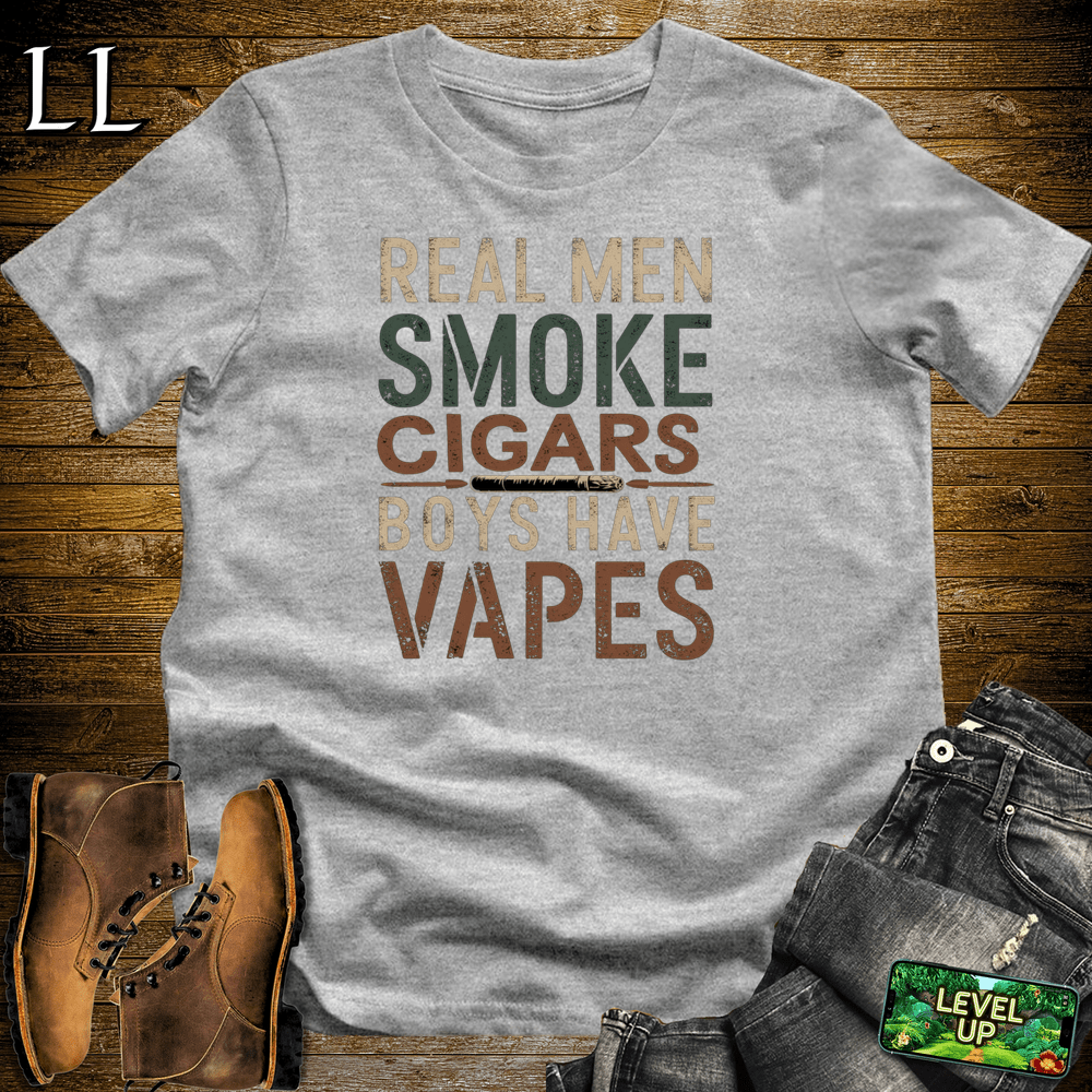 Cigar Real Men Smoke Cigars - Sport Grey - LegacyLayers