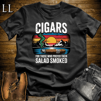 Cigar Salad Smoked Softstyle T-Shirt Black | Funny Cigar Lover Tee