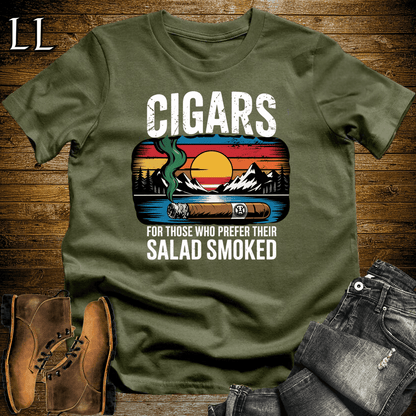 Cigar Salad Smoked Softstyle T-Shirt Military Green | Funny Cigar Lover Tee