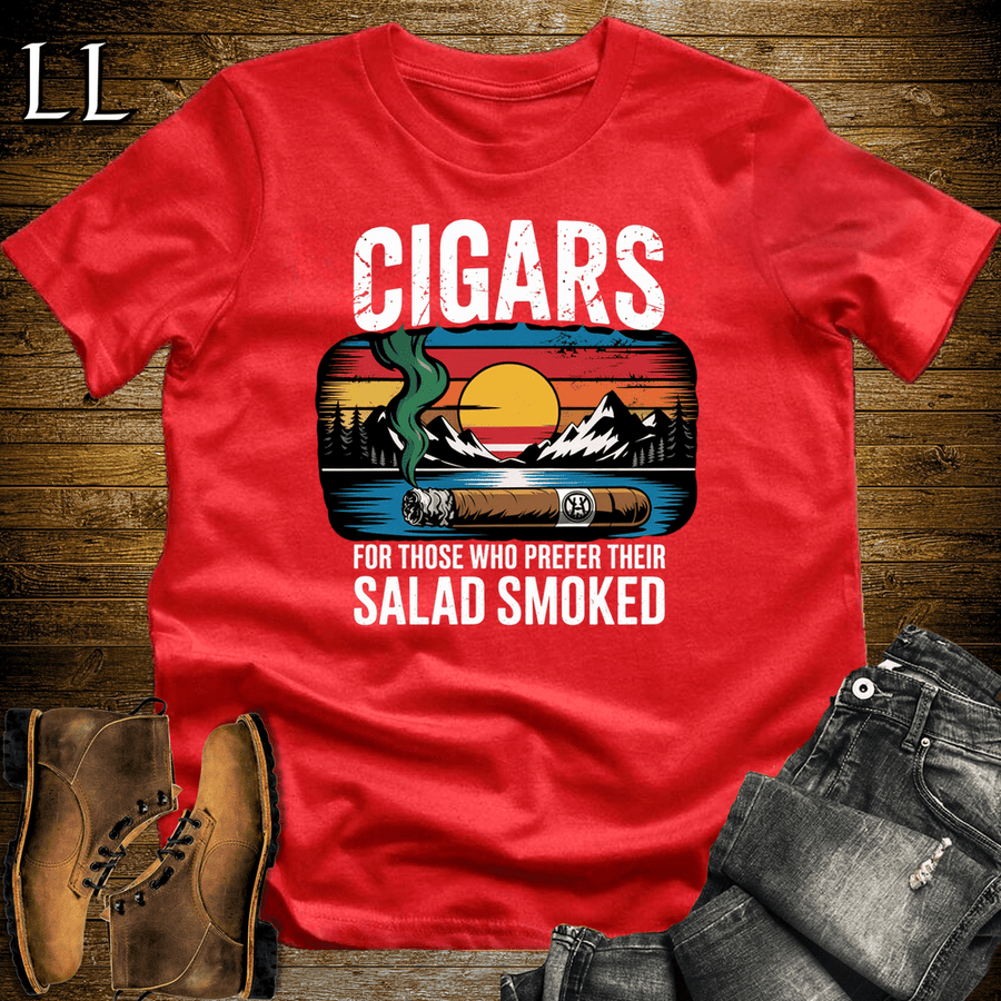Cigar Salad Smoked Softstyle T-Shirt Red | Funny Cigar Lover Tee