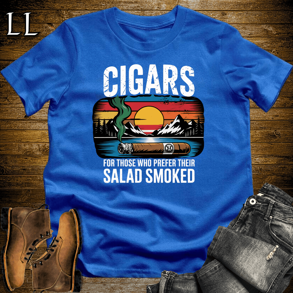 Cigar Salad Smoked Softstyle T-Shirt Royal Blue | Funny Cigar Lover Tee