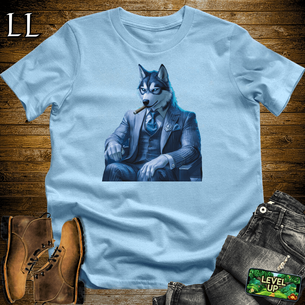 Cigar Siberian Husky Light Blue | Husky Lover Gift Tee