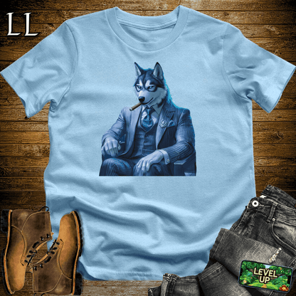 Cigar Siberian Husky Light Blue | Husky Lover Gift Tee