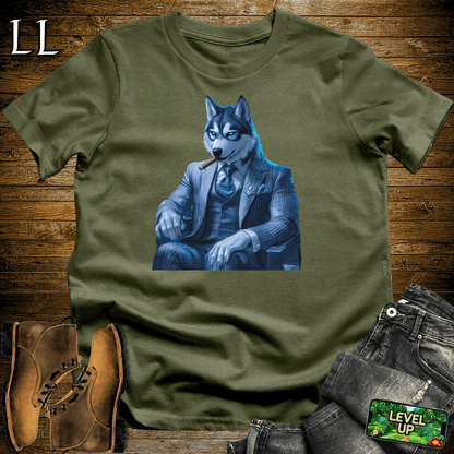 Cigar Siberian Husky Military Green | Husky Lover Gift Tee