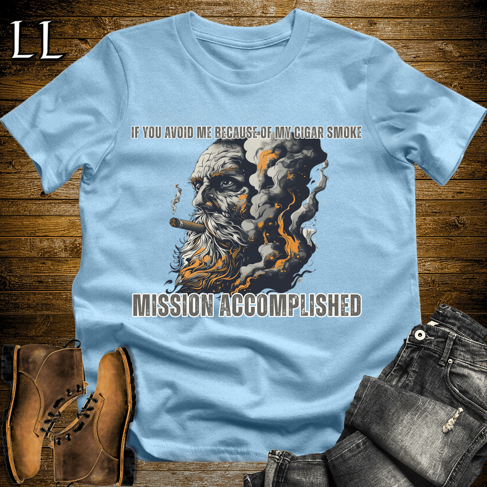 Cigar Smoke Avoid Me Softstyle T-Shirt Light Blue | Funny Cigar Lover Tee
