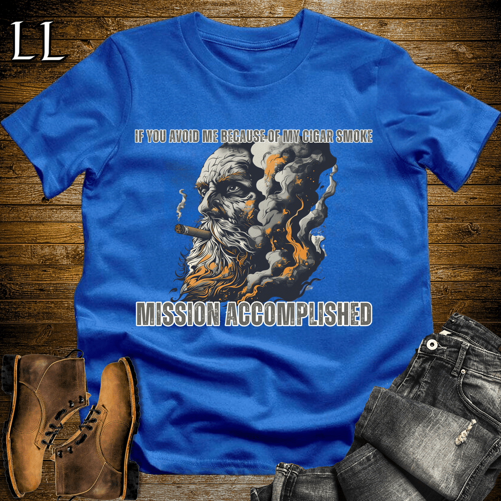 Cigar Smoke Avoid Me Softstyle T-Shirt Royal Blue | Funny Cigar Lover Tee