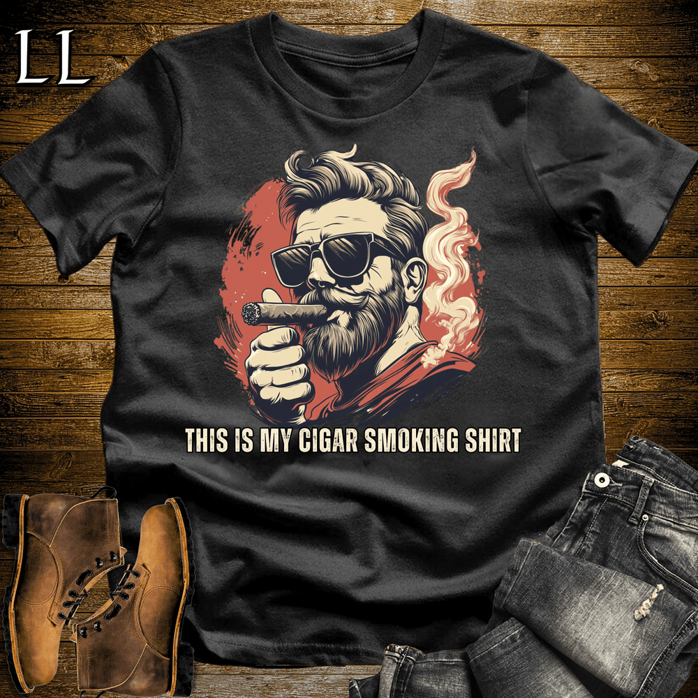 Cigar Smoking Shirt Softstyle T-Shirt Black | Cigar Lover Gift Graphic Tee