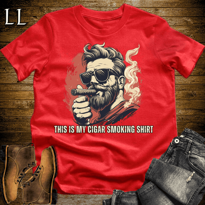 Cigar Smoking Shirt Softstyle T-Shirt Red | Cigar Lover Gift Graphic Tee