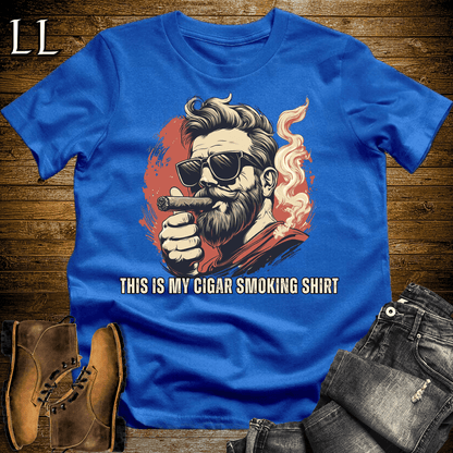 Cigar Smoking Shirt Softstyle T-Shirt Royal Blue | Cigar Lover Gift Graphic Tee