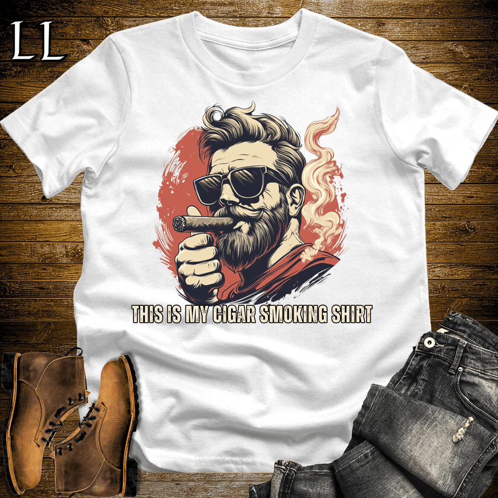 Cigar Smoking Shirt Softstyle T-Shirt White | Cigar Lover Gift Graphic Tee