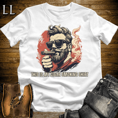 Cigar Smoking Shirt Softstyle T-Shirt White | Cigar Lover Gift Graphic Tee