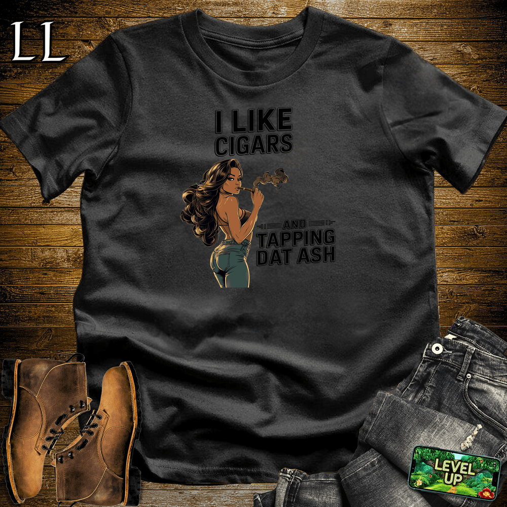 Cigar Tap Dat Ash Black | Funny Cigar Lover Tee