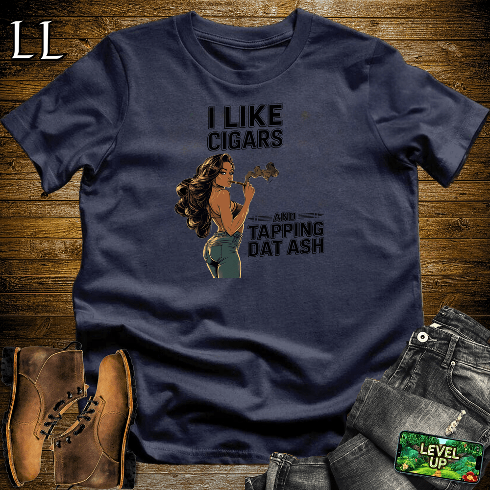 Cigar Tap Dat Ash Navy | Funny Cigar Lover Tee
