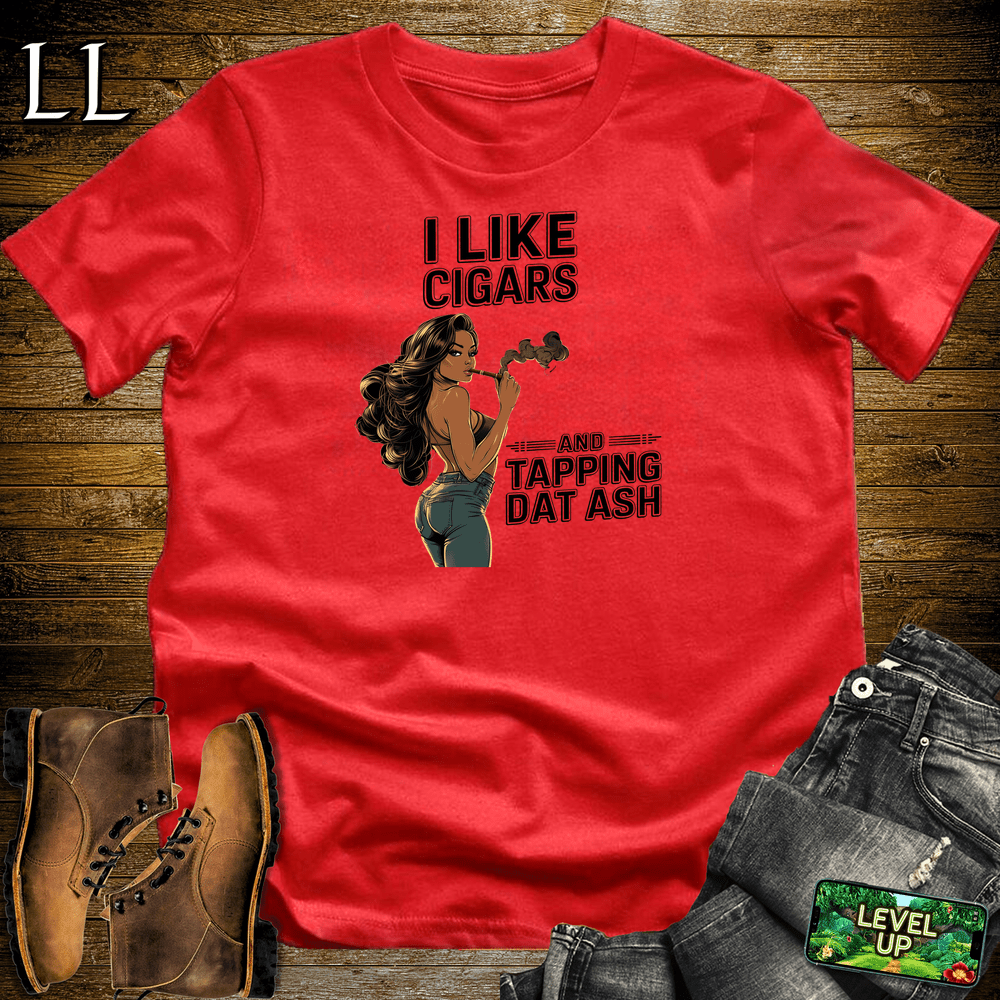 Cigar Tap Dat Ash Red | Funny Cigar Lover Tee