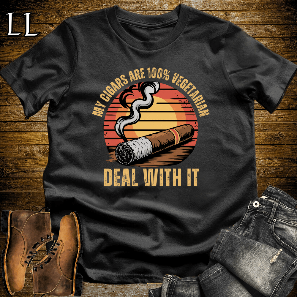Cigar Vegetarian Softstyle T-Shirt Black | Funny Cigar Tee