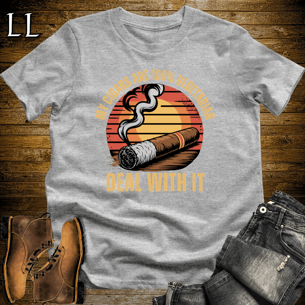 Cigar Vegetarian Softstyle T-Shirt Sport Grey | Funny Cigar Tee