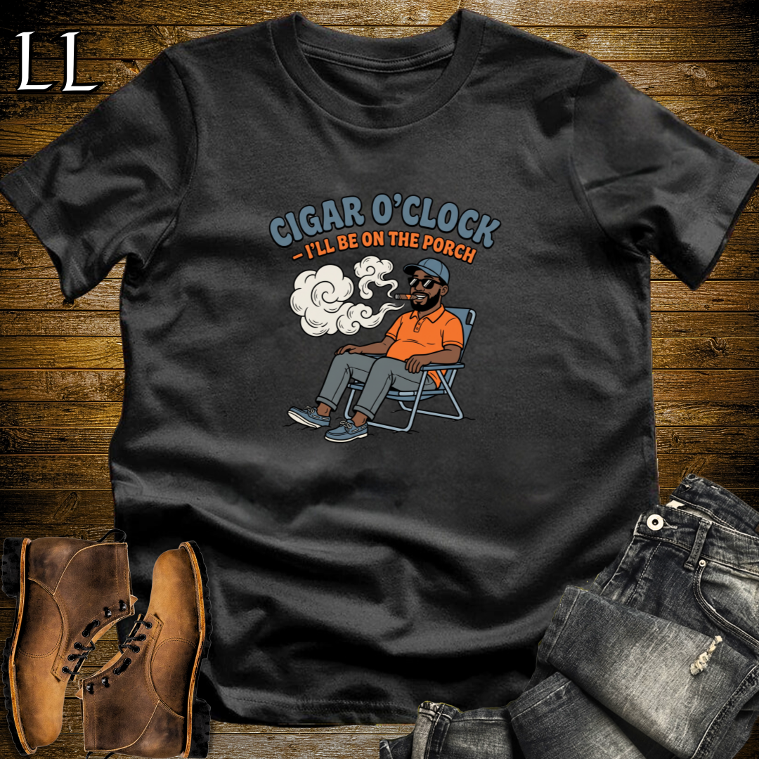 Cigar O Clock 1 T-Shirt Black | Funny Cigar Lover Tee